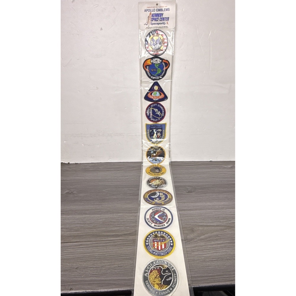 Vintage Apollo Emblems Kennedy Space‎ Center 3" Patch Set Of 12 NASA USA SEALED